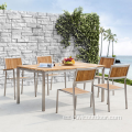 Conjunto de comedor al aire libre de teca de muebles de exterior